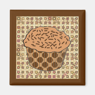 Imã Cupcake do Fosco de Caramelo com borrachas 
