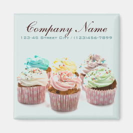 Imã cupcake elegante de padaria feminino e elegante