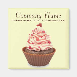 Imã cupcake elegante de padaria feminino e elegante