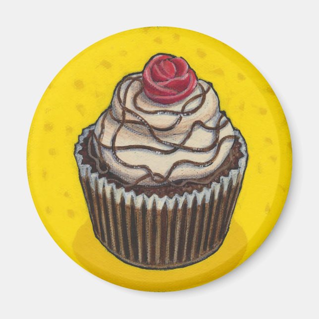 Imã Cupcake em amarelo (Frente)