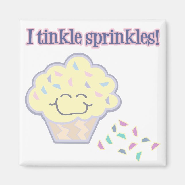 Imã cupcake engraçada sprinkles (Frente)