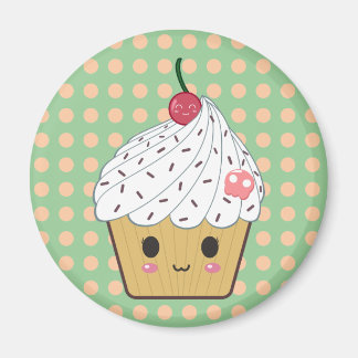 Imã Cupcake Kawaii no Bolinhas
