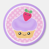 Cupcake Kawaii Strawberry Magnet