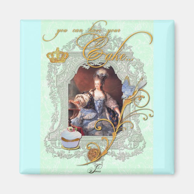 Imã Cupcake Marie Antoinette e Bluebird (Frente)