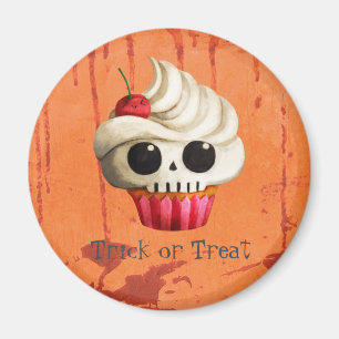 Imã Cupcake mortal do crânio do Dia das Bruxas