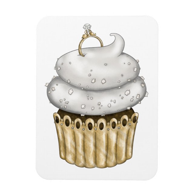Ímã Cupcake Noivado doce (Vertical)
