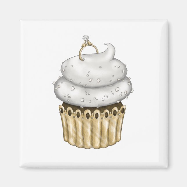 Imã Cupcake Noivado doce (Frente)