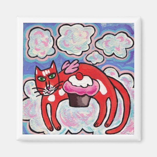 Imã Cupcake Nuvens Anjo Magnet (Frente)