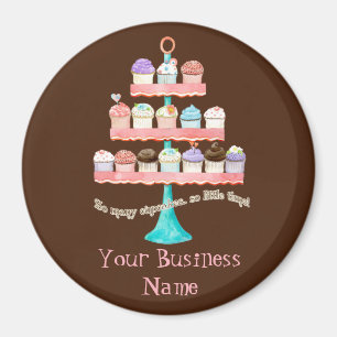 Imã Cupcake Personalizado Doces Shoppe Business Magnet