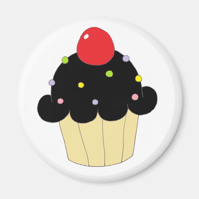 Imã Cupcake Preto (Frente)