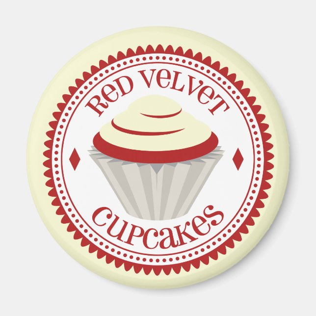 Imã Cupcake Red Velvet Magnet (Frente)