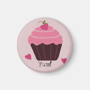 Imã Cupcake Rosa Congelado