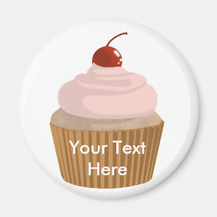 Imã Cupcake rosa e marrom