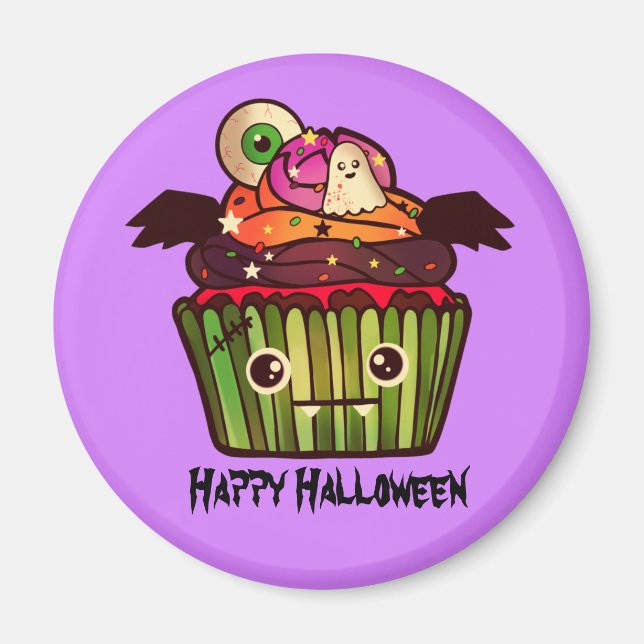 Imã Cupcake Spooky Halloween (Frente)