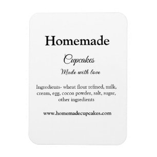 Ímã Cupcakes caseiros feitos com amor adicionar texto