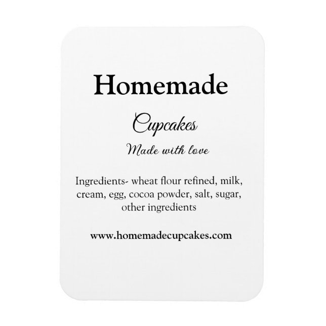 Ímã Cupcakes caseiros feitos com amor adicionar texto  (Vertical)
