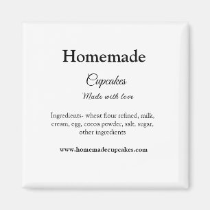 Imã Cupcakes caseiros feitos com amor adicionar texto