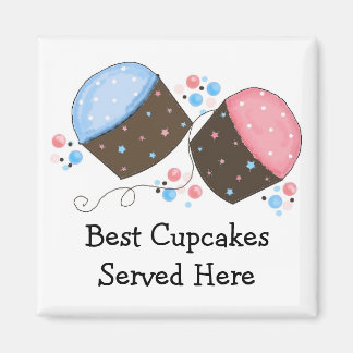 Imã Cupcakes com Gelado e Frases Fofas