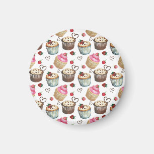 Imã Cupcakes de aquarela