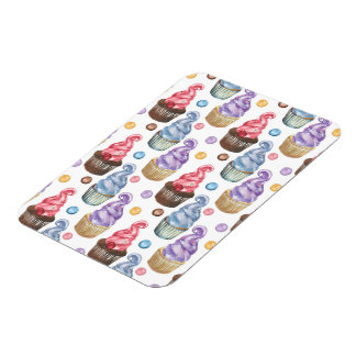 Ímã Cupcakes de aquarela coloridos