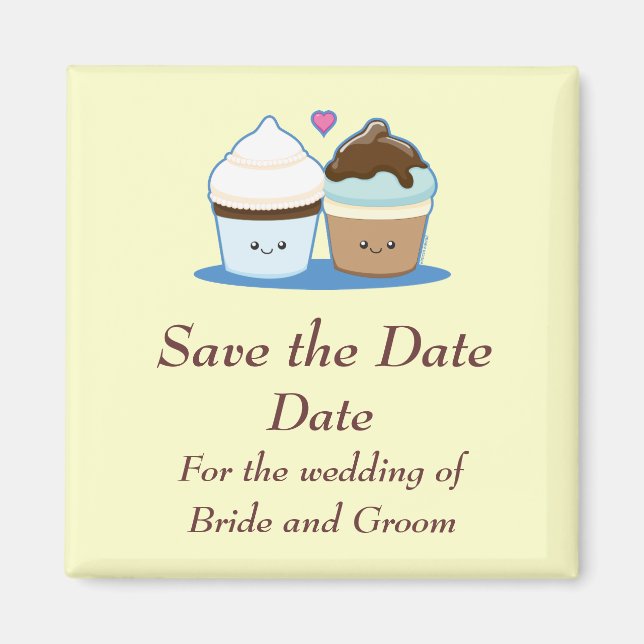 Imã Cupcakes de casamento (Frente)