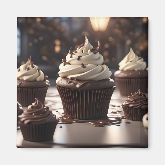 Imã Cupcakes de Chocolate (Frente)
