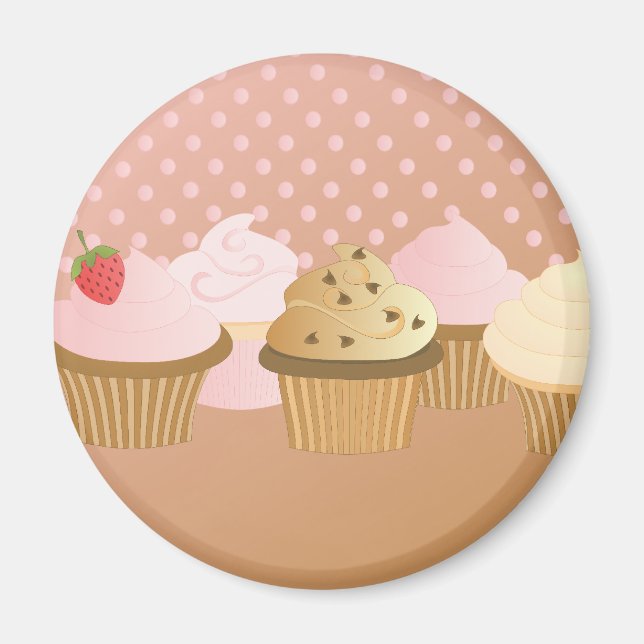 Imã cupcakes de designer (Frente)
