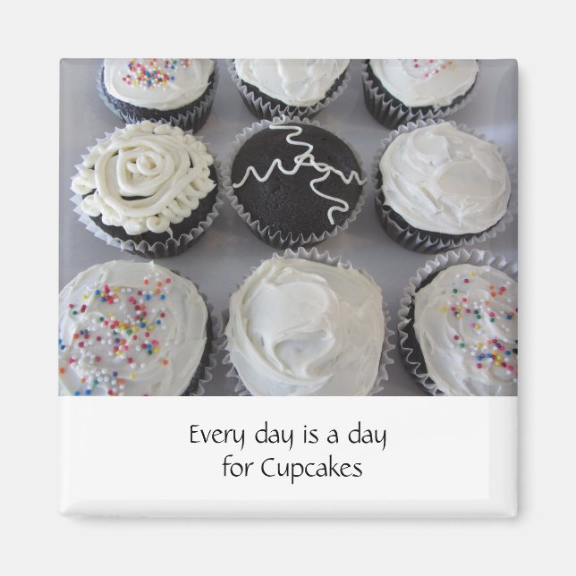 Imã Cupcakes Elegantes Com Dito (Frente)