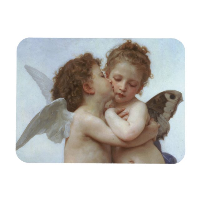 Ímã Cupid and Psyche as children - William Bouguereau (Horizontal)