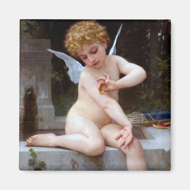 Imã Cupido com borboleta, Bouguereau (Frente)
