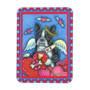 ÍMÃ CUPIDO DE BOSTON TERRIER, NAMORADOS DE CACHORRO
