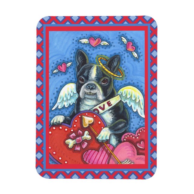 ÍMÃ CUPIDO DO TERRIER DO BOSTON, NAMORADOS DE CACHORRO (Vertical)