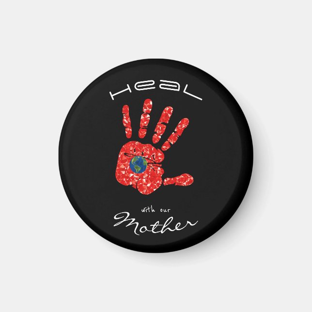 Imã Cura com a nossa Mãe Terra MMIW Preto (Frente)