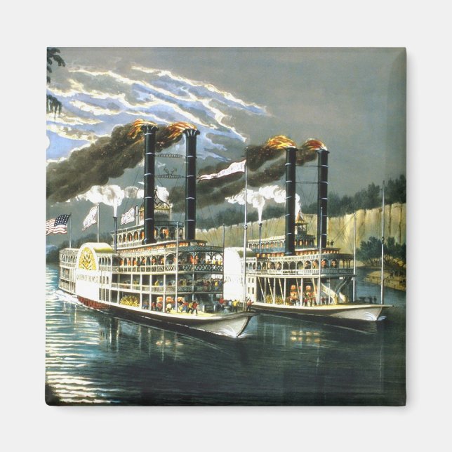 Imã Currier & Ives - Magnet - Campeões do Mississippi (Frente)