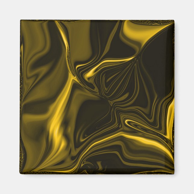 Imã Curvas douradas ou amareladas em marrom (Frente)