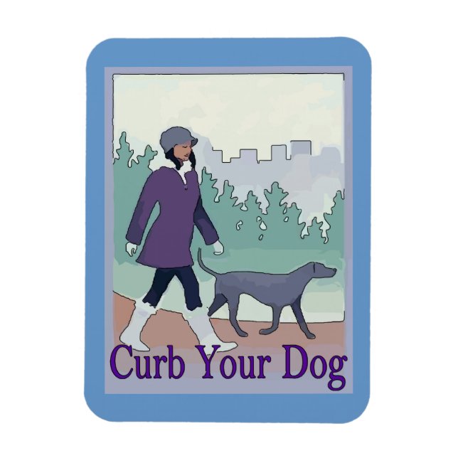 Ímã Curve seu cão, adicione texto (Vertical)