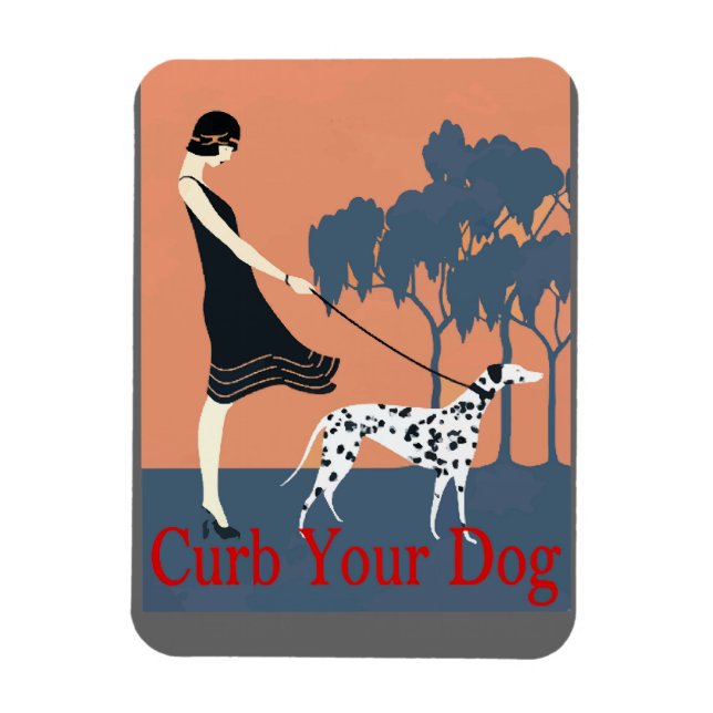 Ímã Curve seu cão, adicione texto (Vertical)