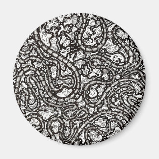 Imã Curvy Twisty Cartoon Weird Faces Design