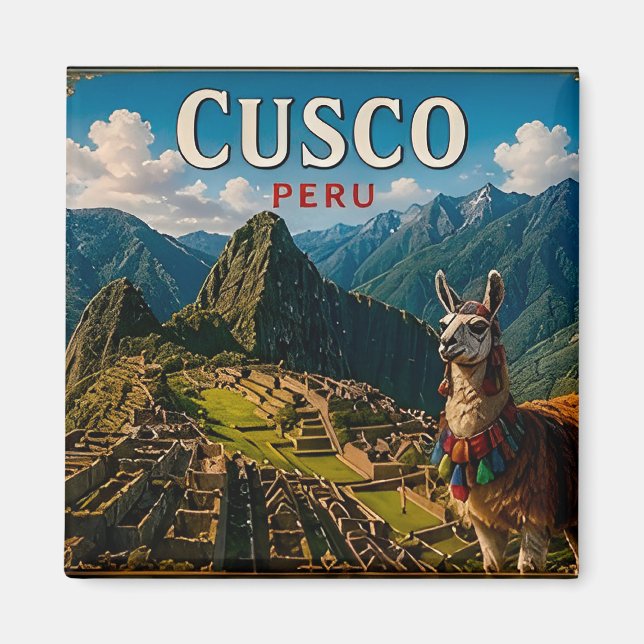 Imã 🧲 Cusco Peru Viagem Lembrança Para Viagens de Ave (Frente)