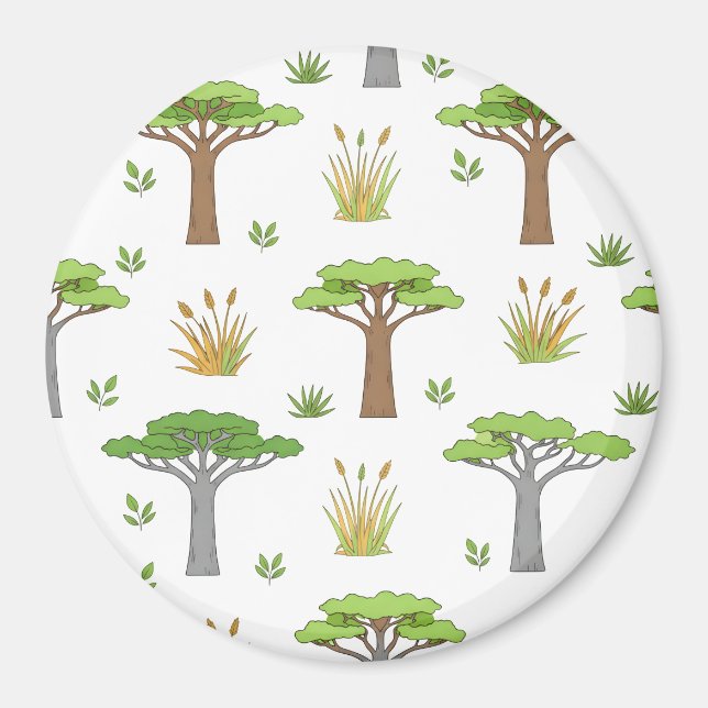 Imã Cushion Africano Savanna Trees and Grasslands (Frente)