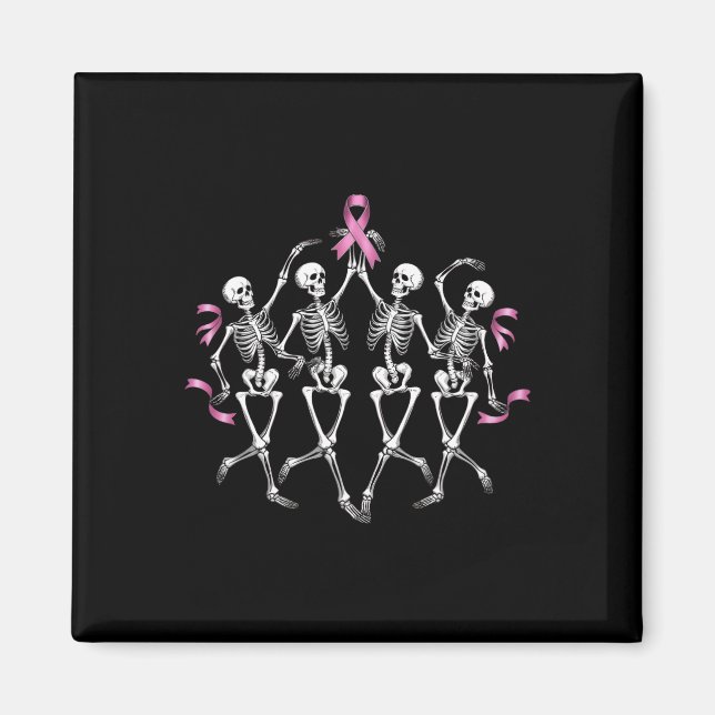 Imã Custo da Fita Rosa Rosa Rosa-Dançada com Esqueleto (Frente)