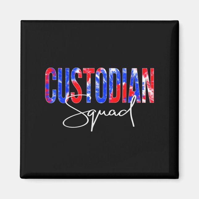 Imã Custodian Squad Tie Dye Back To School Women Appre (Frente)