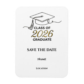 Ímã Custom 2026 Graduation Save the Date Magnet
