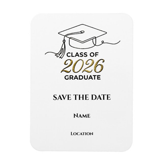 Ímã Custom 2026 Graduation Save the Date Magnet (Vertical)