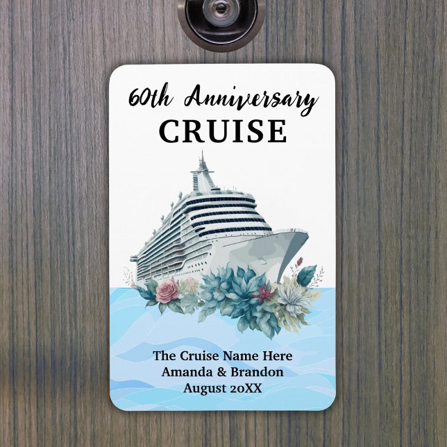 Ímã Custom 60th Anniversary Cruise Cabin Door (Custom 60th Anniversary Cruise Cabin Door Magnet
)