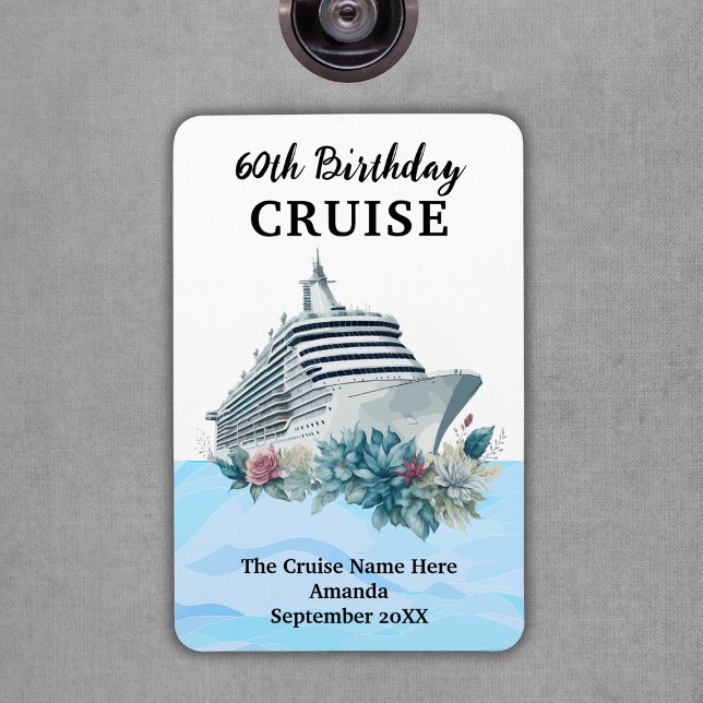 Ímã Custom 60th Birthday Cruise Cabin Door (Custom 60th Birthday Cruise Cabin Door Magnet
)