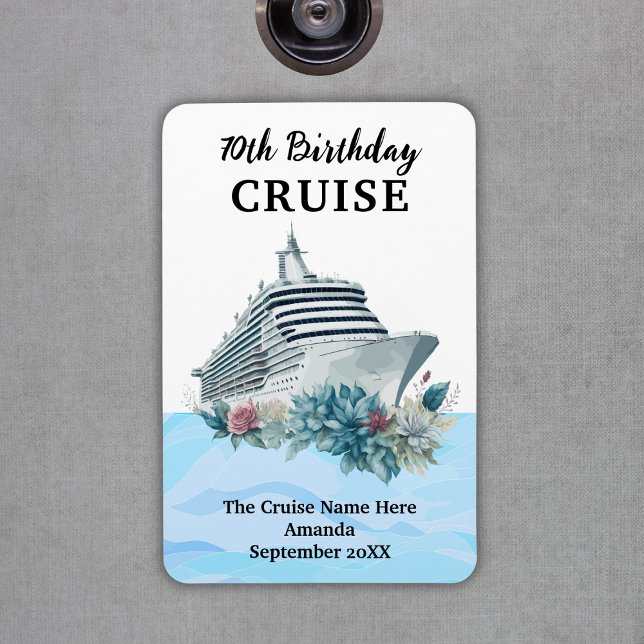 Ímã Custom 70th Birthday Cruise Cabin Door (Custom 70th Birthday Cruise Cabin Door Magnet
)