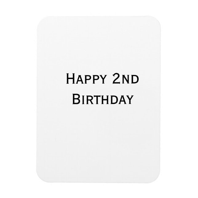 Ímã custom add your text happy birthday 2nd simple  (Vertical)