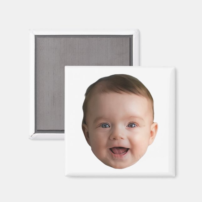 Imã Custom Baby Face, Funny custom photo (Front/Back)