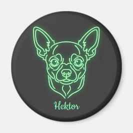 Imã Custom Chihuahua Neon Glow Personalized